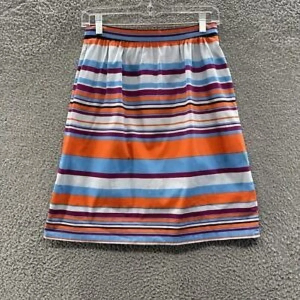 J. Crew Skirt Women's‎ 2 Multi Colored Striped Pocket Tube Skirt Ladies 2